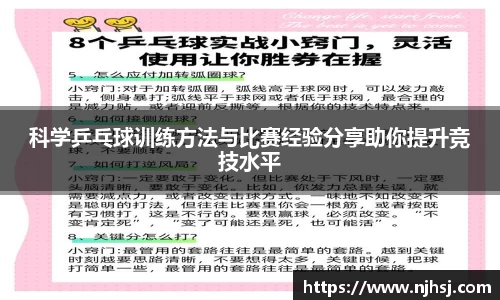 科学乒乓球训练方法与比赛经验分享助你提升竞技水平